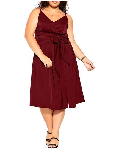 City Chic Plus Size Dreaming Dress - Red