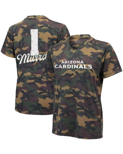 Women's Majestic Threads Kyler Murray Camo Arizona Cardinals Name & Number  V-Neck Tri-Blend T-Shirt