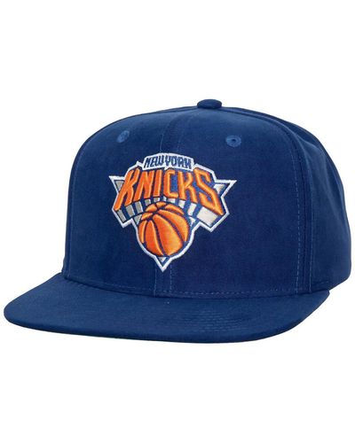 Mitchell & Ness New York Knicks Sweet Suede Snapback Hat - Blue