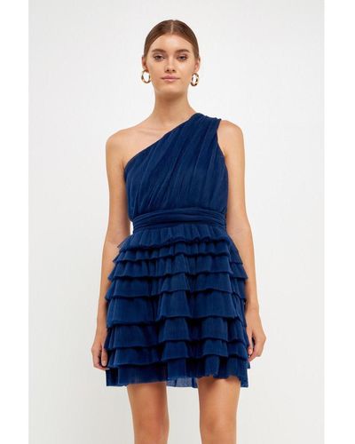 Endless Rose Tiered Tulle Mini Dress - Blue