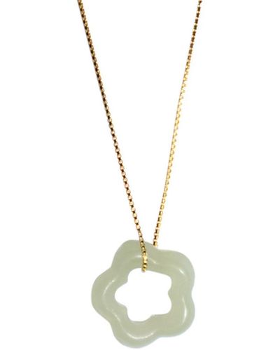 seree Plum Blossom — Jade Pendant Necklace - Metallic