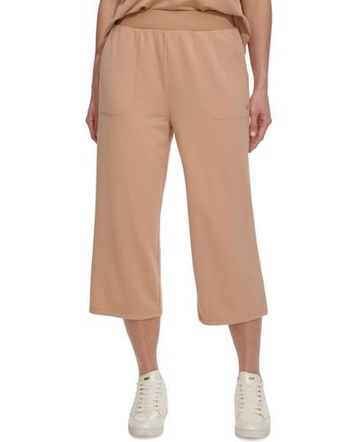 DKNY Sport High-rise Cropped Wide-leg Pants - Natural