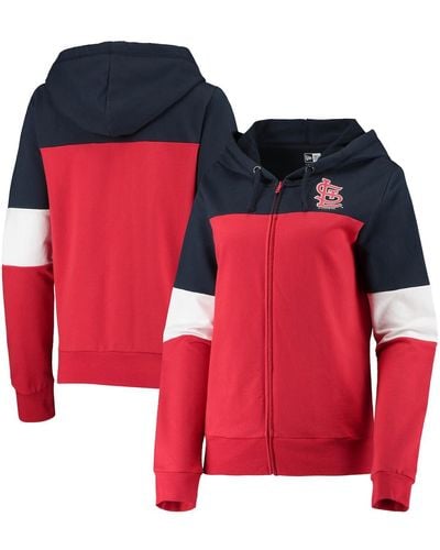 KTZ St. Louis Cardinals Colorblock French Terry Full-zip Hoodie - Red