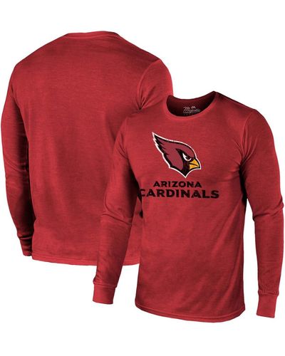 Majestic Arizona Cardinals Lockup Tri-blend Long Sleeve T-shirt - Red