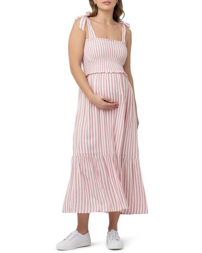 Ripe Maternity Maternity Ollie St Smocked Dress - Pink
