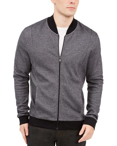 Alfani Zip-front Sweater Jacket - Gray