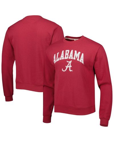 League Collegiate Wear Alabama Tide 1965 Arch Essential Fleece Pullover Sweatshirt - Red