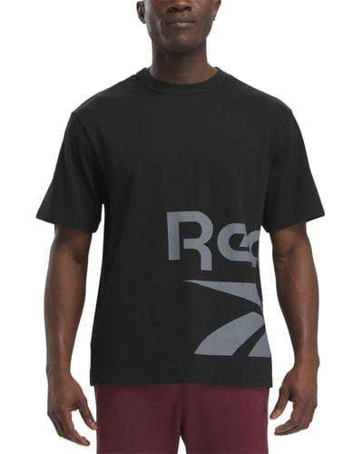 Reebok Regular-fit Side Vector Logo Graphic T-shirt - Black