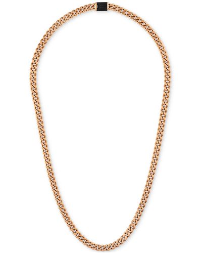 Bulova Black & Rose Gold-tone Ip Stainless Steel Link 22" Necklace - Multicolor