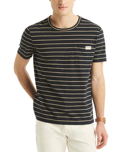 Nautica Classic-fit Stripe Pocket T-shirt - Black