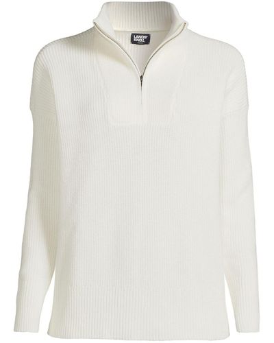 Lands' End Drifter Pullover Sweater - White