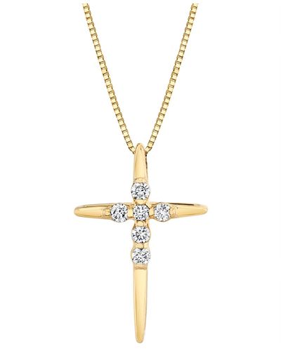 Sirena Diamond Cross 18" Pendant Necklace (1/8 Ct. T.w. - Metallic