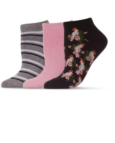 Memoi 3 Pair Pack Cockatoo Socks Set - Pink