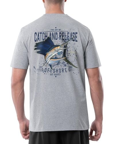 Guy Harvey Threadcycled Catch And Release Offshore Logo Graphic T-shirt - Gray
