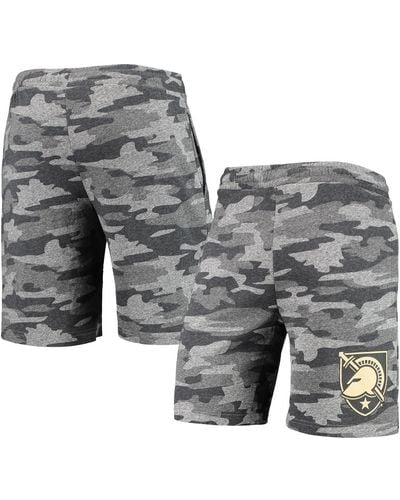 Concepts Sport Charcoal And Gray Army Black Knights Camo Backup Terry Jam Lounge Shorts