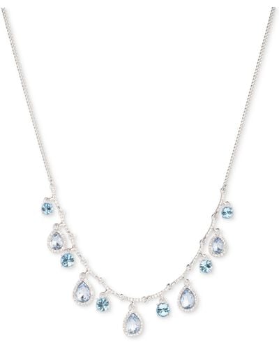 Givenchy Silver-tone Crystal Frontal Necklace - White