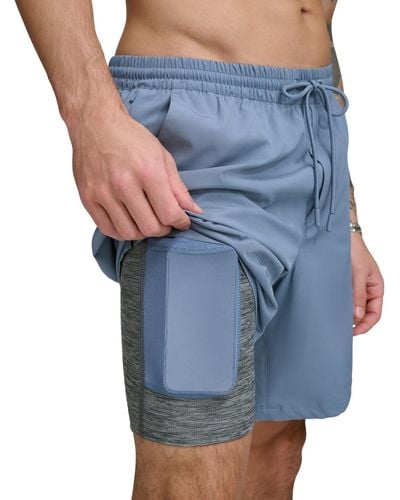 DKNY Core Stretch Hybrid 7" Volley Shorts - Blue