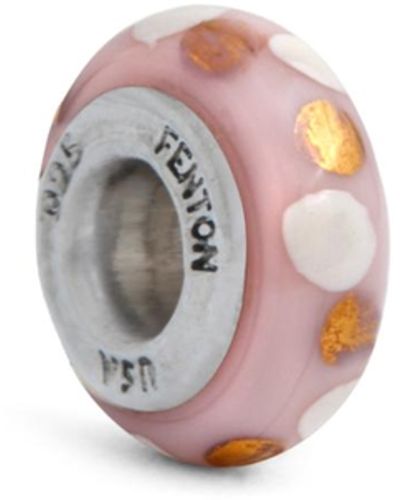 Fenton Glass Jewelry: All That Glitters Glass Charm - Pink