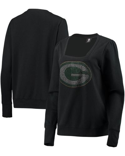 Cuce Green Bay Packers Winners Square Neck Pullover Sweatshirt - Black