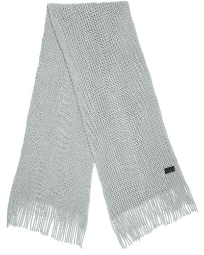 Mio Marino Wide Knit Ribbed Scarf - Gray