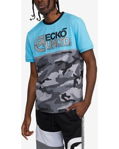 Ecko' Unltd Big And Tall Short Sleeve Future Rok T-shirt - Blue