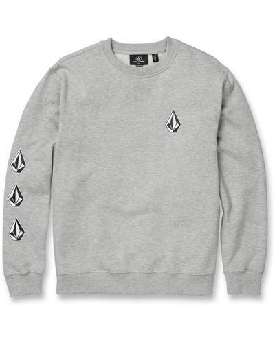 Volcom Iconic Stone Crew Neck Sweatshirt - Gray