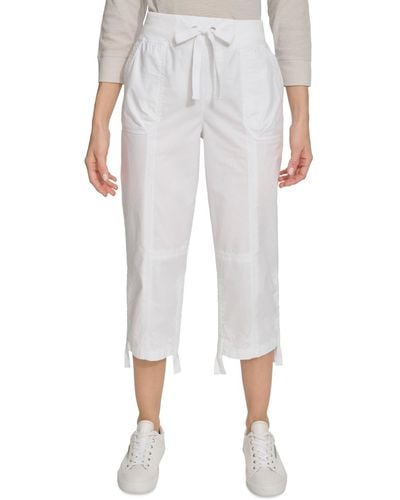 Calvin Klein Convertible Cargo Capri Pants - White