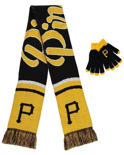 FOCO Pittsburgh Pirates Glove And Scarf Set - Yellow