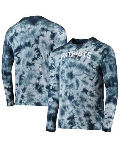 KTZ New England Patriots Tie-dye Long Sleeve T-shirt - Blue