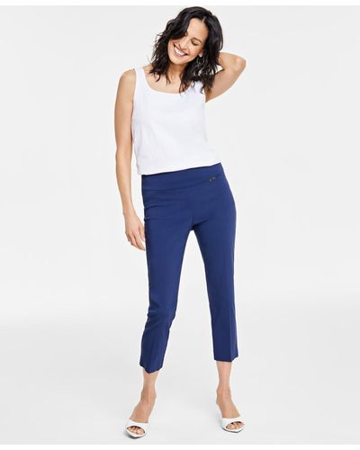 INC International Concepts Mid-rise Petite Pull-on Capri Pants, Created For Macy's - Blue