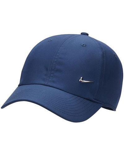 Nike And Metal Swoosh Club Performance Adjustable Hat - Blue