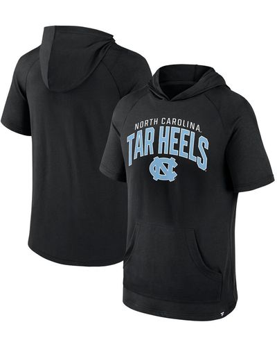 Fanatics North Carolina Tar Heels Double Arch Raglan Short Sleeve Hoodie T-shirt - Black
