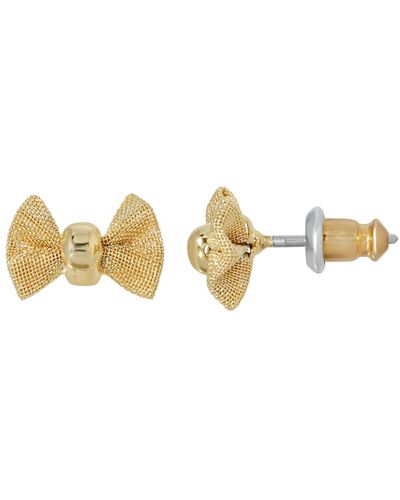 2028 Gold-tone Small Bow Stud Earring - Yellow