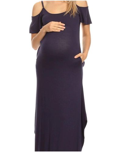 White Mark Maternity Lexi Maxi Dress - Blue