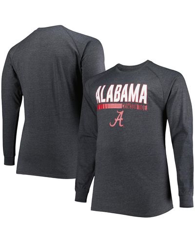 Profile Alabama Crimson Tide Big And Tall Two-hit Long Sleeve T-shirt - Gray