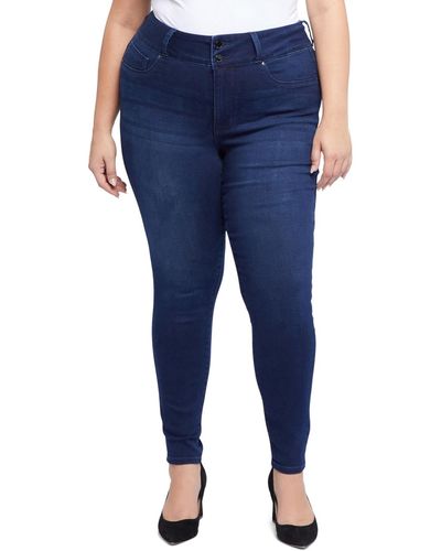 Seven7 Plus Size High Rise Curvy legging Jean - Blue