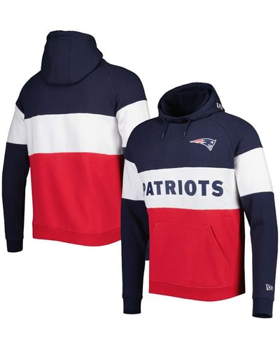 KTZ New England Patriots Colorblock Current Pullover Hoodie - Red