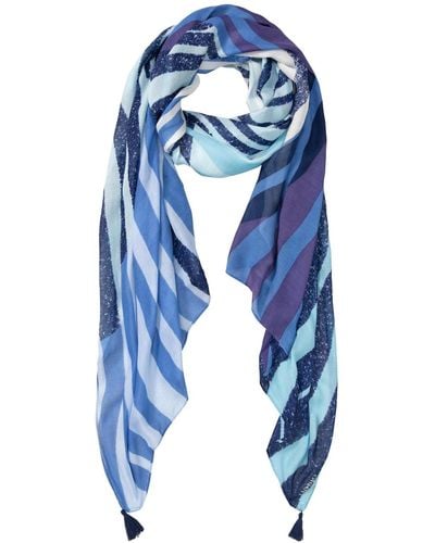 Olsen Abstract Print Scarf - Blue