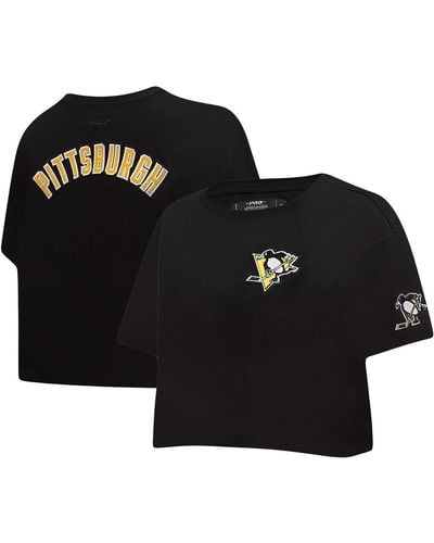 Pro Standard Pittsburgh Penguins Classic Boxy Cropped T-shirt - Black