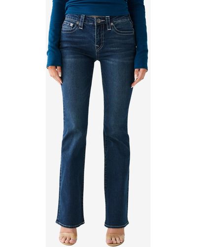 True Religion Becca Crystal Pocket Boot Cut Jeans - Blue