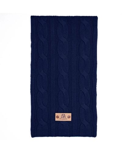 Bellemere New York Bellemere Cable-knit Cashmere Scarf - Blue