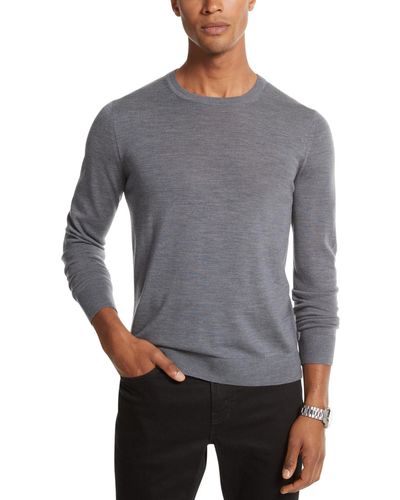 Michael Kors Merino Wool Crewneck Sweater - Gray