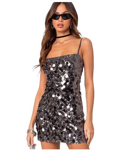 Edikted Bring The Sparkle Sequin Mini Dress - Black