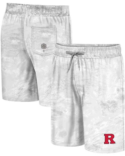 Colosseum Athletics Rutgers Scarlet Knights Realtree Aspect Ohana Swim Shorts - White