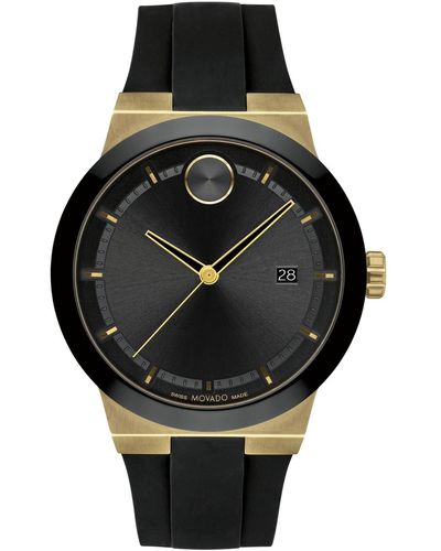 Movado Swiss Bold Silicone Strap Watch 42mm - Black