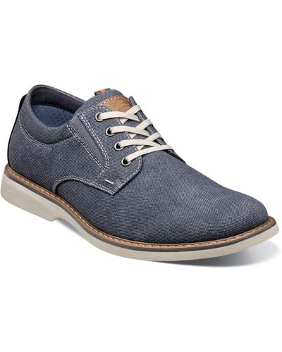 Nunn Bush Otto Canvas Plain Toe Oxford Shoes - Blue