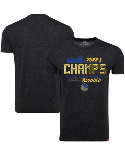 Sportiqe Golden State Warriors 2022 Nba Finals Champions Comfy Wordmark Tri-blend T-shirt - Black