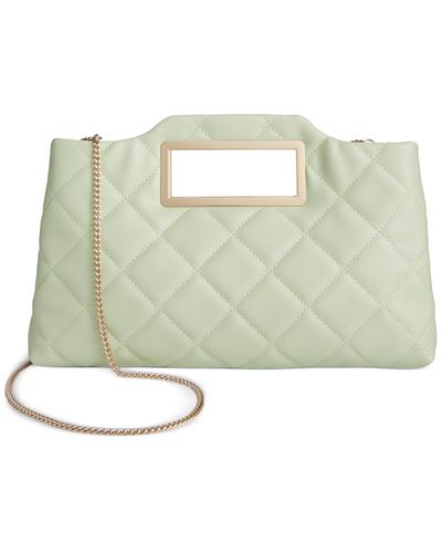INC International Concepts Juditth Handle Quilted Clutch - Green
