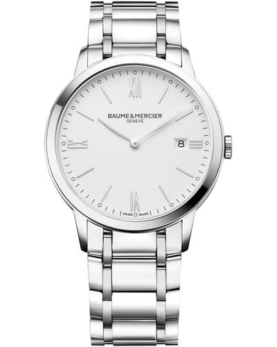 Baume & Mercier Swiss Classima Stainless Steel Bracelet Watch 40mm M0a10354 - Gray