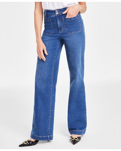 INC International Concepts High-rise Wide-leg Jeans - Blue